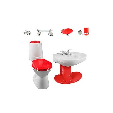 COMBO SANITARIO HAPPY CON SEMIPEDESTAL BICOLOR