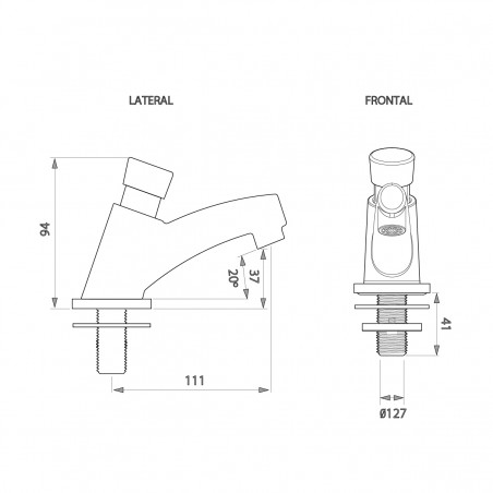 LLAVE PARED LAVAMANOS PUSH