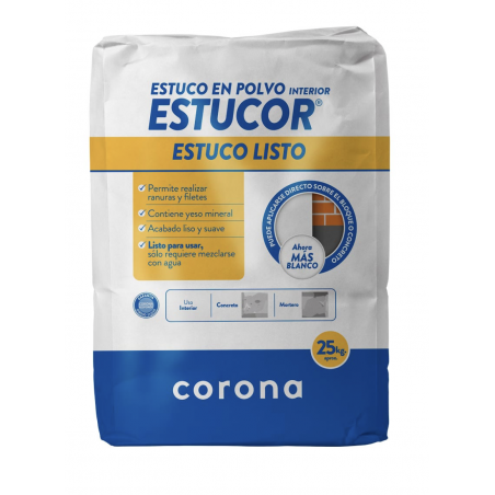 ESTUCOR ESTUCO LISTO  CORONA X 25 KG